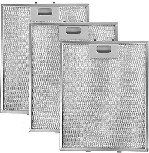 SPARES2GO Metal Mesh Filter for Leisure Cooker Hood/Extractor Fan Vent (Non-Universal, Pack of 3 Filters, Silver, 318 x 258 mm)