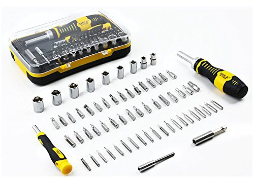 Set di chiavi e cacciavite di precisione 65-in-1 di NUZAMAS con set di 52 cacciaviti a forma di bit Kit di chiavi a brugola da 9 bit per telefoni cellulari, tablet, PC, Macbook, orologi, occhiali