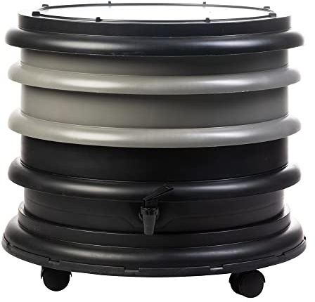 WORMbox | Wurmkomposter Wurmfarm Wurmkiste mit 2 Schalen Grau | 32 Liter | Regenwurmkomposter, Kompostwürmer produzieren Wurmhumus
