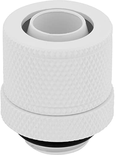 Corsair Hydro X Series XF a Compressione da 10/13 mm (3/8 Di Pollice o 1/2 di Pollice) Raccordi ID/OD, Confezione da Quattro (Filettature Delle Porte BSPP da G1/4 di Pollice) Bianco
