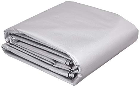 AmazonCommercial Multi Purpose Waterproof Poly Tarp Protective Cover, 12x25ft, 16mil Thick, Silver/Black, 1-Pack
