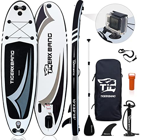Tigerxbang SUP Board Stand Up Paddling Board | 10' 305x82x15cm | grubość 6 cali | kompletne nadmuchiwane wiosło