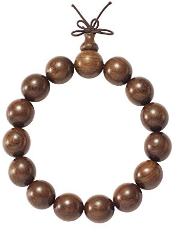 Thajaling Buddha Armband Männer Gebet Zen Buddhismus 15mm Mala Perlen Armband Tibetische Buddha Meditation Natürliches Gold Sandelholz