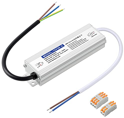 Karyoosi LED Trafo 230V auf 12V Led Transformator 36W 3A, Wasserdichtes IP67 LED Netzteil Für LED-Beleuchtung im Innen- und Außenbereich