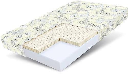 FDM Dream Matratze 80x160 cm Kaltschaum Kindermatratze Höhe 11 cm Härtegrad H2 H3 Öko-Tex Allergikergeeignet Bezug Waschbar Latex Matratzenbezug Dino