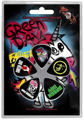 Green Day Plettri per chitarra Father Of All, confezione da 5 plettri neri ufficiali