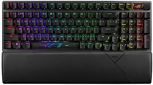ASUS ROG Strix Scope II 96 - Teclado Gaming inalámbrico (Accesos rápidos, Control multifunción, interruptores ROG NX Intercambiable, Teclas doubleshot, 3 ángulos de inclinación), QWERTY español