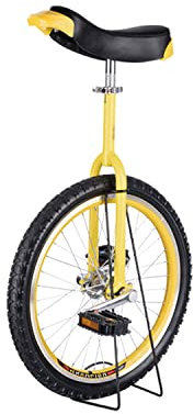 Einrad-Reifen, Chrom, Einrad, Trainings-Stil, Radfahren, mit Ständer, Radfahren, Outdoor-Sport, Fitness, Training, Gesundheit, Gelb, 45,7 cm