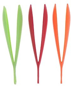 Pinces de Cuisine, Pinces à Nourriture en Plastique 3 Couleurs Pinces à Salade pour Barbecue ustensiles de Cuisine et Accessoires de Vaisselle (Orange + Rouge + Vert)