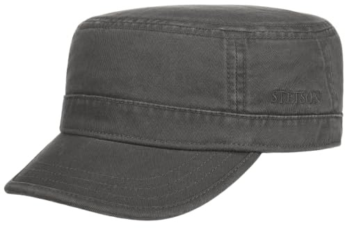 Stetson Gosper Arme Keps Damer/Herrar - armekeps urban med skärm, Sluten på baksidan Sommar-Vinter Vår Sommar Höst Vinter - L (58-59 cm) mörkgrå