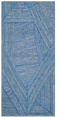 CASAVANI Teppiche für Schlafzimmer, 10 x 14 Kelim, handgeflochten, himmelblau und beige, Jute, geometrisch, dick, 0,19 Zoll, flach gewebt, für den Innenbereich, Esszimmer, Wohnzimmer