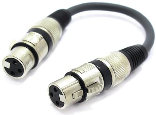 VITALCO XLR - Cable adaptador hembra a hembra para micrófono XLR de 3 pines