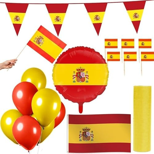 Playflip Spanien Party Deko Set 24 TLG. Partyset Partydeko rot gelb