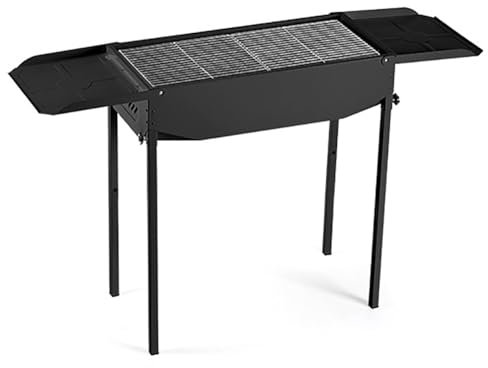 TT-YEC Grill A Carbone Pieghevole, Griglia Esterna in Metallo Portatile, Grande capacità per 8-15 Persone, con Griglia alla Griglia, Prese d'Aria, Grande Supporto per Superficie,Nero