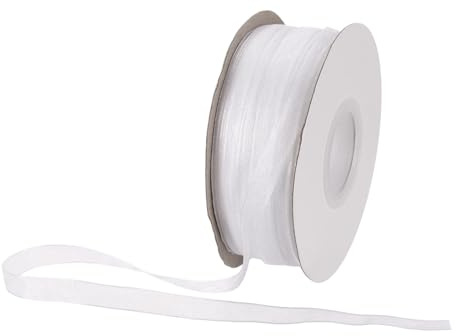 DMiotech 100 meter organza-band 1/4 tum vit chiffongband skimmer genomskinliga presentförpackningsband för blombuketter bröllop födelsedag gör-det-själv dekoration