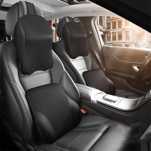 LccYanAi Für Mazda 6 2006-2008 Autositz Lordosenstütze Rückenstütze Nackenstütze Kopfstütze Kopfkissen Lendenkissen Stützkissen.,A-Black A Pair
