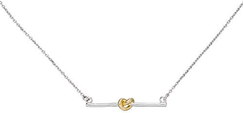 Schmuck Krone Collier Halskette Knoten 925 Silber bicolor vergoldet rhodiniert 42-45cm Damen