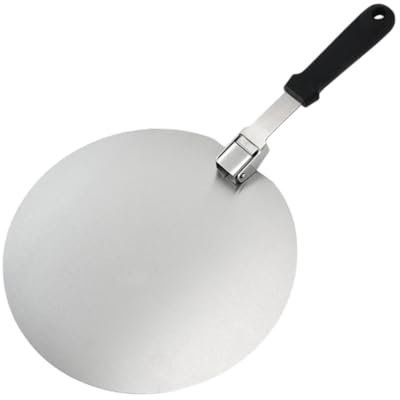 Fenteer Tabla de cortar de cáscara de Pizza de acero inoxidable, espátulas de Pizza de paleta de Metal, 10 Inch