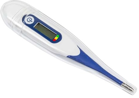 Termometro digitale con punta flessibile e indicatore cromatico, per misurazione febbre, schermo LCD e indicatore sonoro, rilevazione rapida in pochi secondi