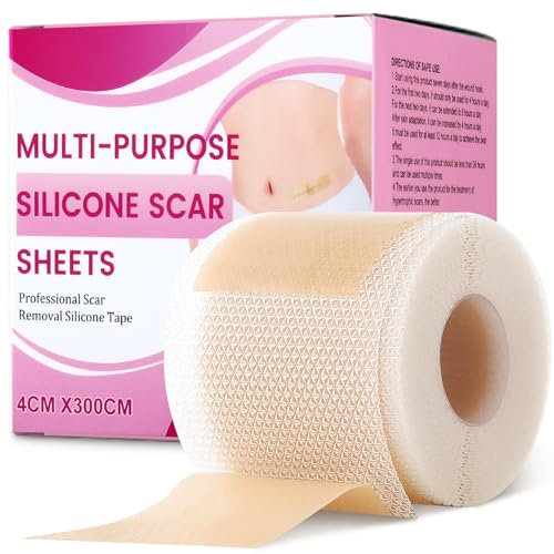 Silicone Scar Sheets & Tape (1.6 x 120-3M) - Reusable Soft Medical Grade Silicone Strips Patches for Surgical, Keloid, Acne, Burn, C - Section Scars