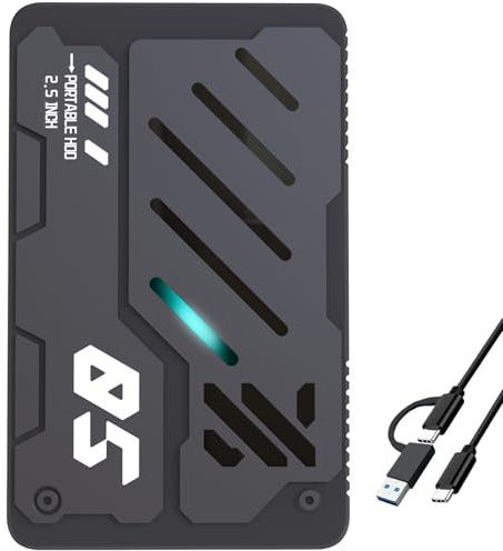 Tianken Disco duro externo portátil ultradelgado USB 3.1 tipo C HDD de almacenamiento para PC, portátil, Mac, Xbox One, PS4, PS5 (500 GB)