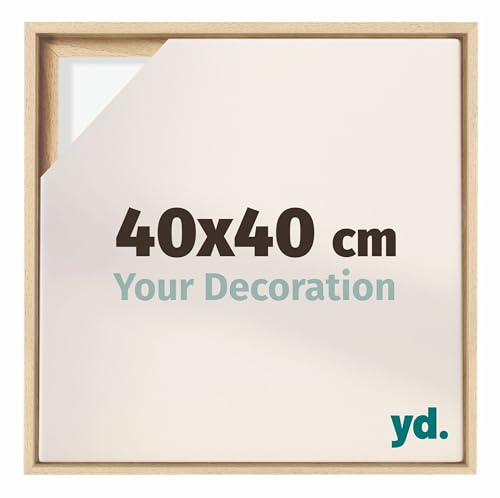 yd. Schattenfugenrahmen 40x40 Buche - Rahmen für Leinwand - Holz Lyon | Schattenfugenrahmen für Leinwände, Geeignet für Leinwände bis 2 cm Dicke, Ohne Rückwand und Glas, Made in Holland