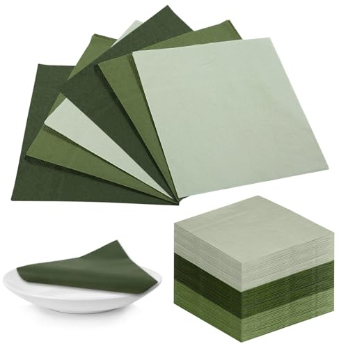 Sage Green Paper Napkins 60 Pack Serviettes Dinner Napkin Square for Wedding Birthday Party Luncheon 25x25cm
