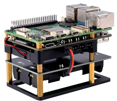 GeeekPi UPS Gen 6 Power Module UPS V6 Uninterruptible UPS Shield for Raspberry Pi 5/4B/Orange Pi - Expandable Battery Backup, OTA Upgrades, I2C Monitoring & PikaPython Support