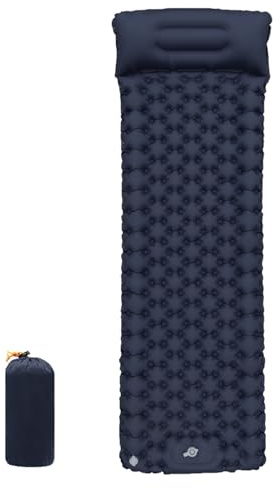 RiToEasysports Tampon d'air Gonflable, Coussin de Couchage de Camping s'auto-gonflage avec Pompe à Pied Intégrée, Matelas Portable Léger, Durable et Confortable, Inflation Compacte de 30 Secondes,