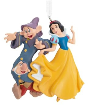 Addobbo Albero Di Natale In Resina Per Fan Di Biancaneve Con Cucciolo E Brontolo - Decorazione Fiabesca E Allegra 7cm