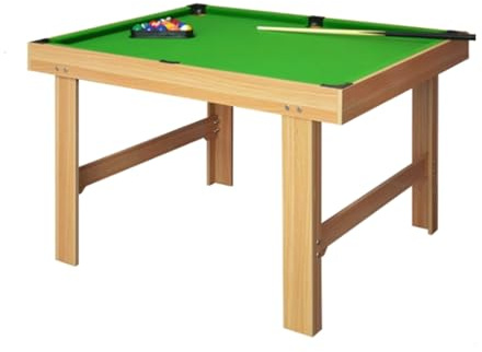 Kinder-Billardtisch, Mini-Billardtisch Mit 6 Taschen for Zuhause, Mit Bandengummis, Perfekt for Gelegentliches Spielen(Brown,123 * 93 * 60cm)
