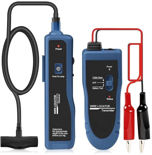 NOYAFA NF-816LS Unterirdischer Kabelsucher - Kabelortungsgerät für Haustierzaun, Strom, Netzwerk & Bewässerungskabel, Wiederaufladbarer Lithium Akku, LED Taschenlampe, Kabelbruch Erkennung