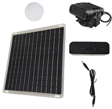 Luocute Portable Solar Panel Heater, Efficient Solar Energy Conversion with Rechargeable Battery, Temperature Control System for Car Pet House Greenhouse 10.24x9.45in