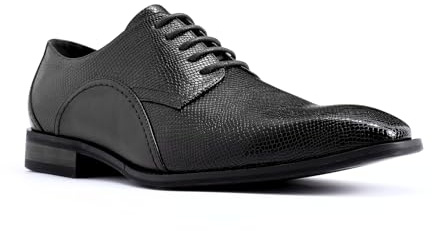 YFFUSHI Zapatos Derby Hombre con Cordones y Estampado de Serpiente Calzado Formal Elegante para Negocios Bodas y Trabajo, Negro, 43 EU