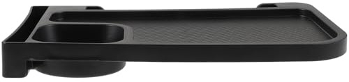 HOMSFOU Bandeja Portavasos Lateral para Silla Portátil Negra, Soporte Abs Resistente, Bandeja Multiusos para Camping y Jardín, Accesorio para Sillas de Playa y Tumbonas, Práctico