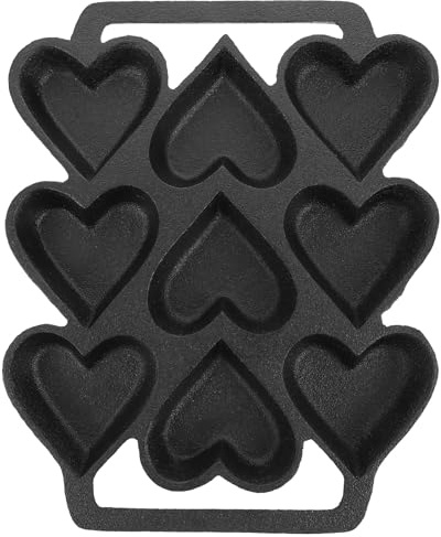 MUELODSIC Molde para Hornear en Forma de Corazón de Hierro Fundido, 9 Cavidades, Resistente a Altas Temperaturas, Apto para Horno, Cocina y Repostería Diy, Utensilio para Pasteles Caseros