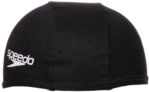 Speedo Unisex Kinder Polyester-Badekappe | Kinder Trainingsausrüstung, Schwarz, Einheitsgröße