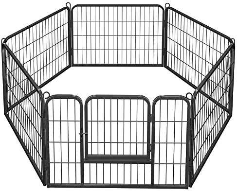 Yaheetech Parc Enclos Chien Chiot Lapin Rongeur Cage Clôture Chenil en Métal Interieur Pliable 80x60 cm