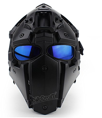 WoSporT Tactical Obsidian Green GOBL Terminator Helmet & Mask Goggle for Hunting Paintball Military Cosplay Movie Prop