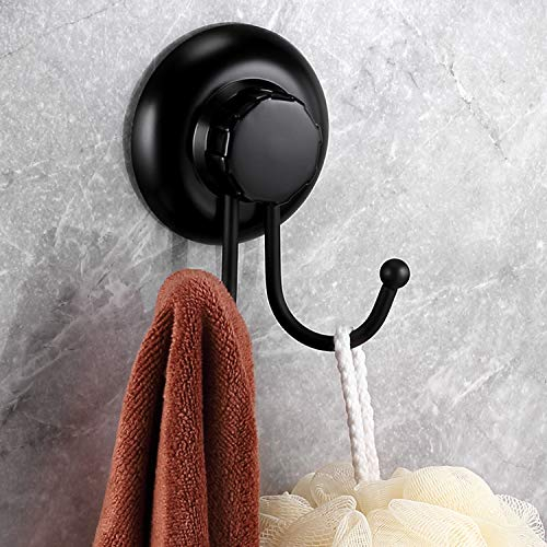 MaxHold Double Crochet à Ventouse - Système de Vide - Pas de Perçage - Crochet Mural pour Serviette et Peignoir - Acier Inoxydable - Salle de bain et Cuisine