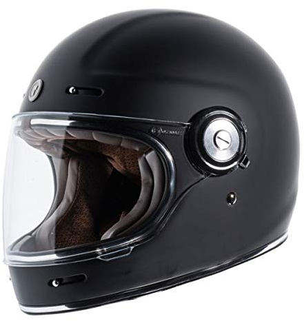 GZM Integralhelm TORC T-1 Retro Vintage Schwarz matt Flat Black zugelassen ECE DOT Biker Motorrad Größe XS