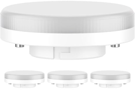 ledscom.de 4x GX53 LED Leuchtmittel, weiß (4100 K), 6,5 W, 550lm, 3-Stufen-Dimmer, matt