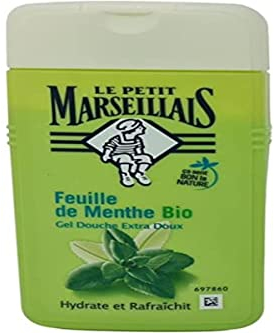 Le Petit Marseillais - Gel Douche Extra Doux Feuille de Menthe Bio (flacon de 250 ml) – 92 % d'ingrédients d'origine naturelle – pH neutre pour la peau et sans colorant