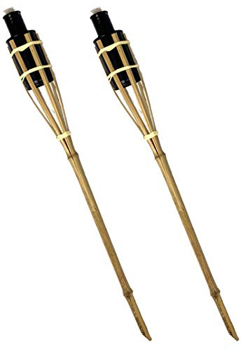 Moritz 2 Stück Bambusfackeln Fackel 90 cm Natur Gartenfackel Ölfackeln Garten Deko Öllampe Wegleuchte