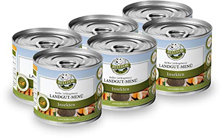 Bellfor Landgut-Menü Hypoallergenes Hundefutter Nass mit Insekten, 6 x 200 g - auf Basis der Schwarzen Soldatenfliegenlarve, ideal für Hunde mit Nierenproblemen, getreidefrei