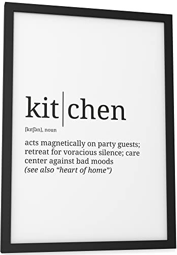Papierschmiede® Definition Kitchen, A4 Poster für Wohnzimmer, Schlafzimmer, Küche, Esszimmer, Wandbild Geschenk Wanddeko Spruch English - ohne Rahmen