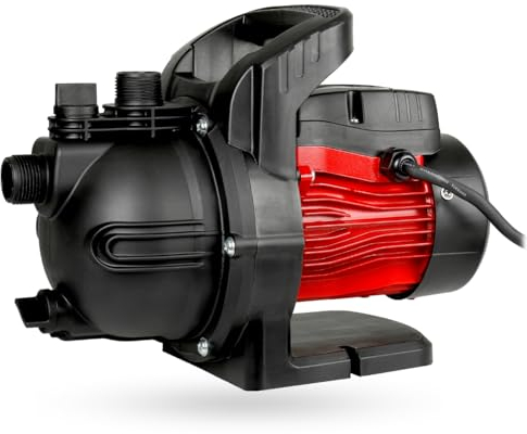 WALTER Gartenpumpe 600 W - Geräuscharmer Hochdruck-Wasserpumpe, 3000 l/h Kapazität, 35 m Förderhöhe - 3,5 bar Druck - Ideal für Pool, Kellerentwässerung & Gartenbewässerung