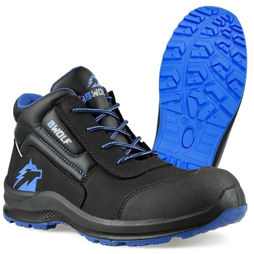 BWOLF Spire Scarpe da Lavoro da Uomo S3 Scarpe Antinfortunistiche Uomo S3 Impermeabili, Resistenti all'olio, Antiscivolo con Tecnologia 4x4 Grip con Suola Intercambiabile ergonomica