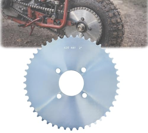 48 Tooth Go Kart Sprocket for #40/41/420 Chain, 2 Bore Heavy Duty Steel Gear for Racing Kart, ATV, Mini Bike, Farm Equipment