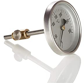 Hochwertiges Profi Thermometer aus Edelstahl passend für Omnia Camping Backofen, Made in Germany